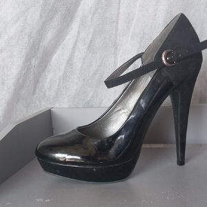 G by Guess Glossy Black Heels with Strap